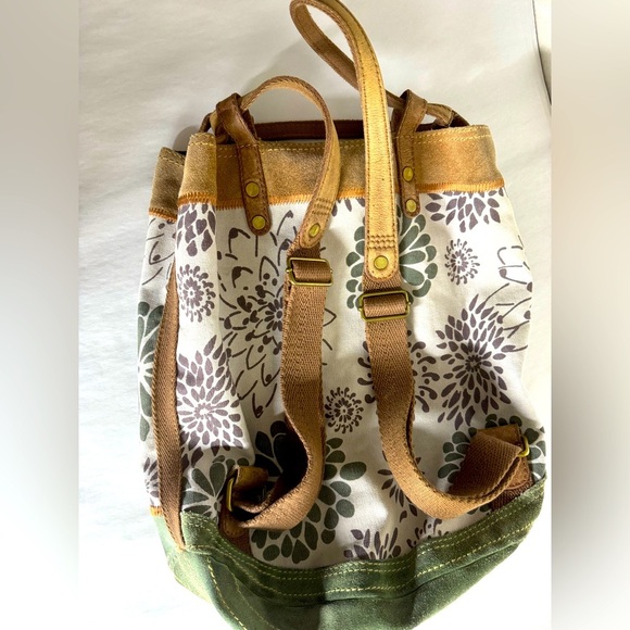 Lucky Brand Women Floral Print Cotton/Suede/Leather Backpack Shoulder Bucket Bag main image 10